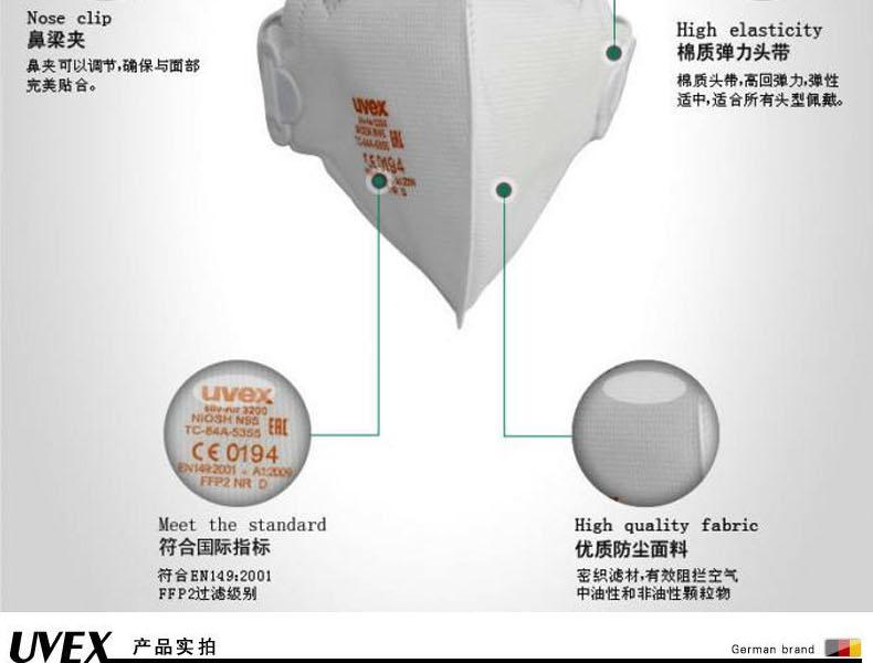 UVEX优唯斯8733200折叠式FFP2防尘口罩图片3