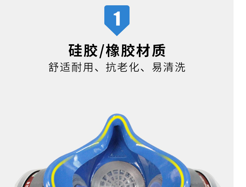 思创ST-M60G-1B硅胶半面罩防毒面具图片3