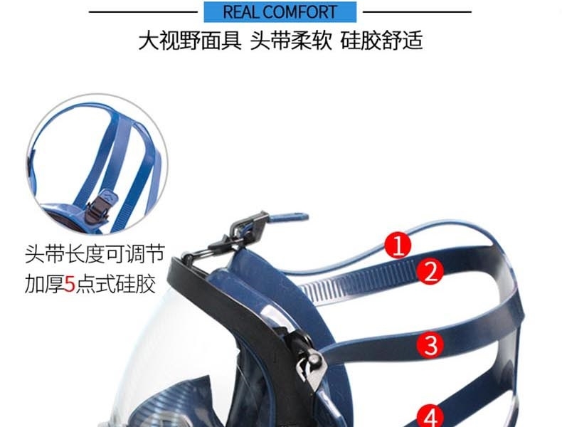 思创ST-S100X-1橡胶球面防毒面具图片8