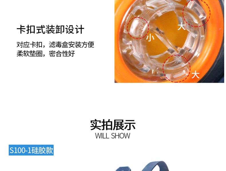思创ST-S100X-1橡胶球面防毒面具图片14