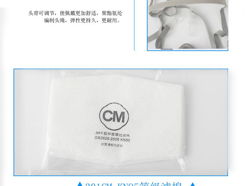 朝美301半面罩防尘面具图片8