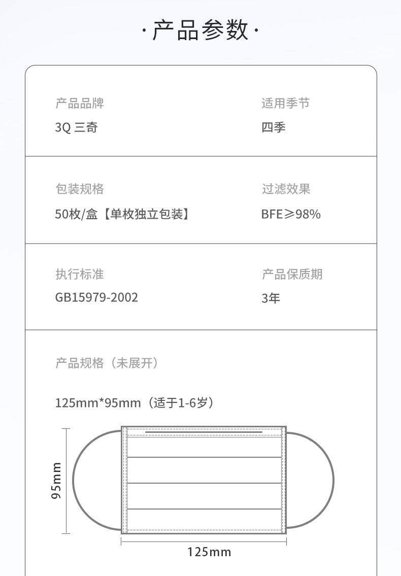 三奇儿童一次性口罩图片13