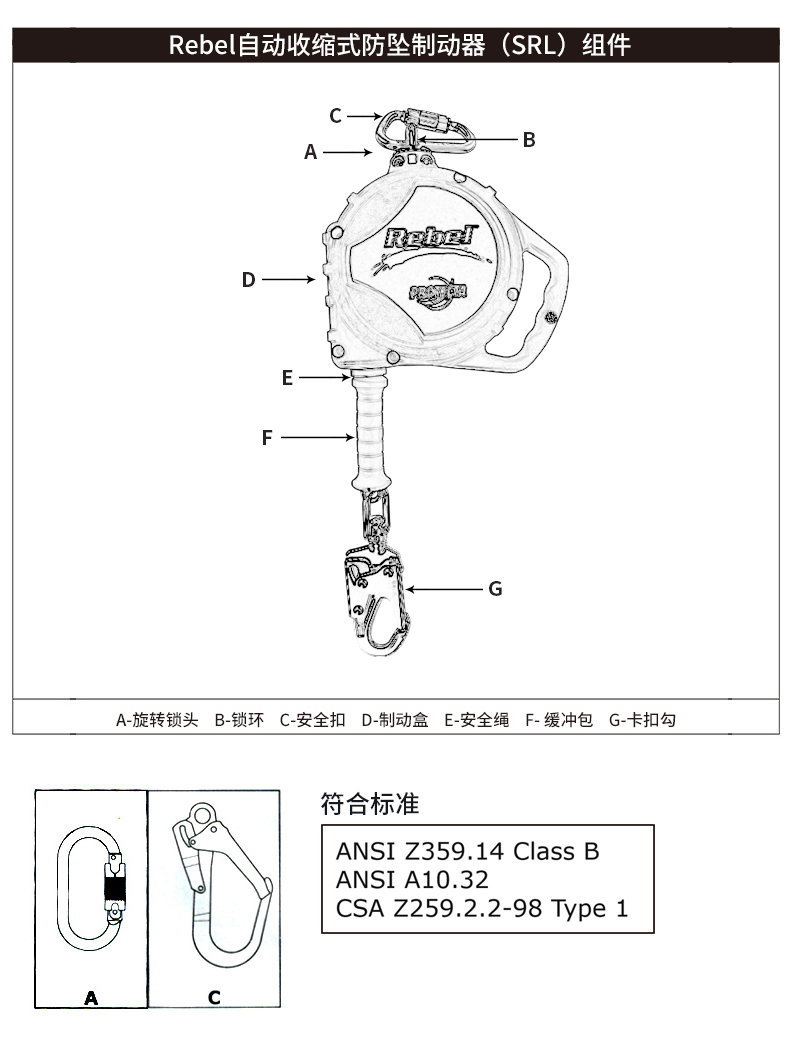 3M凯比特3590616速差防坠器图片3