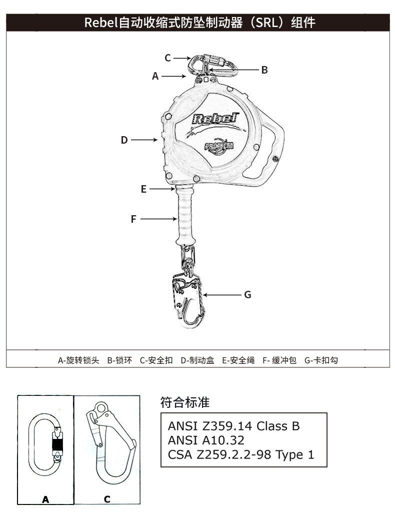 3M凯比特3590614速差防坠器图片3