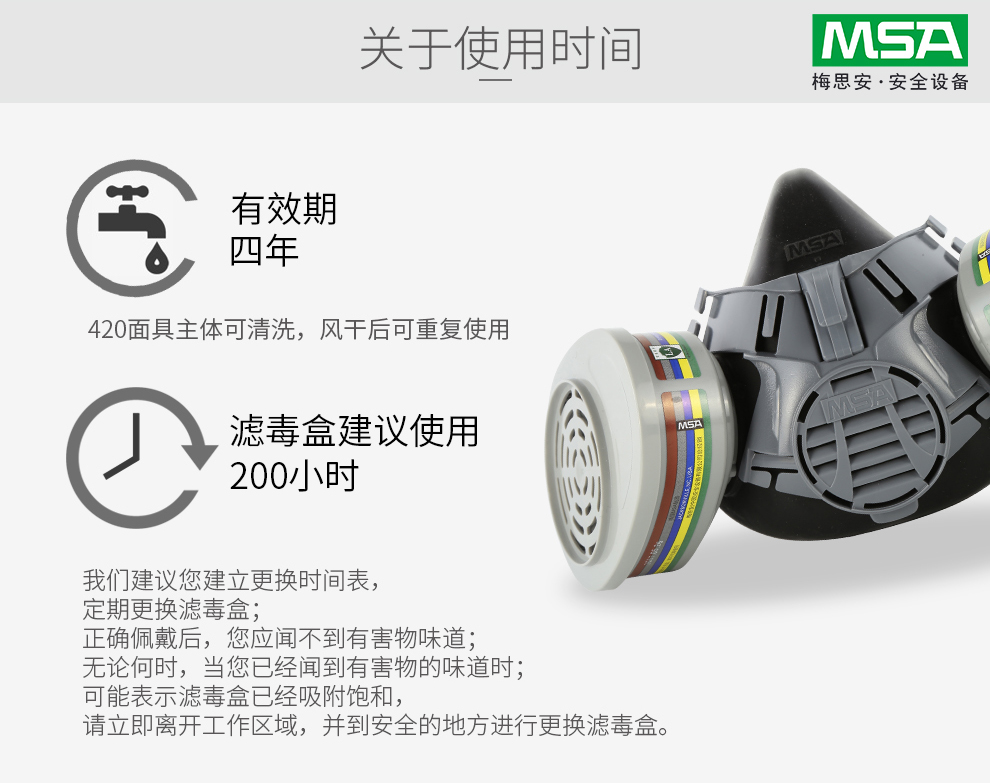 梅思安10146377Advantage420半面罩呼吸器(老编号10102273) 小号防毒面具图片13