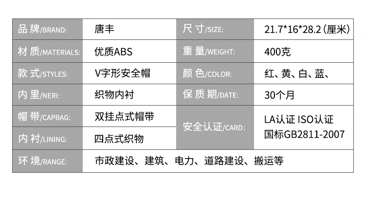 唐丰TF-V型ABS安全帽图5
