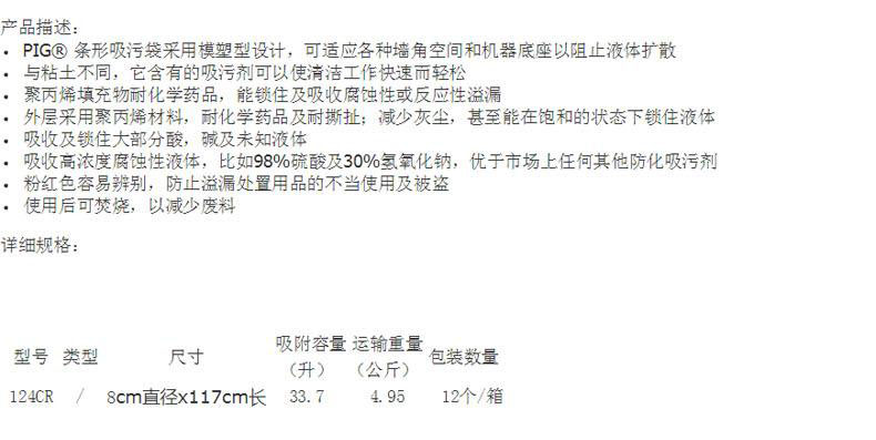 NewPig 124CR防化学条形吸污袋图片2