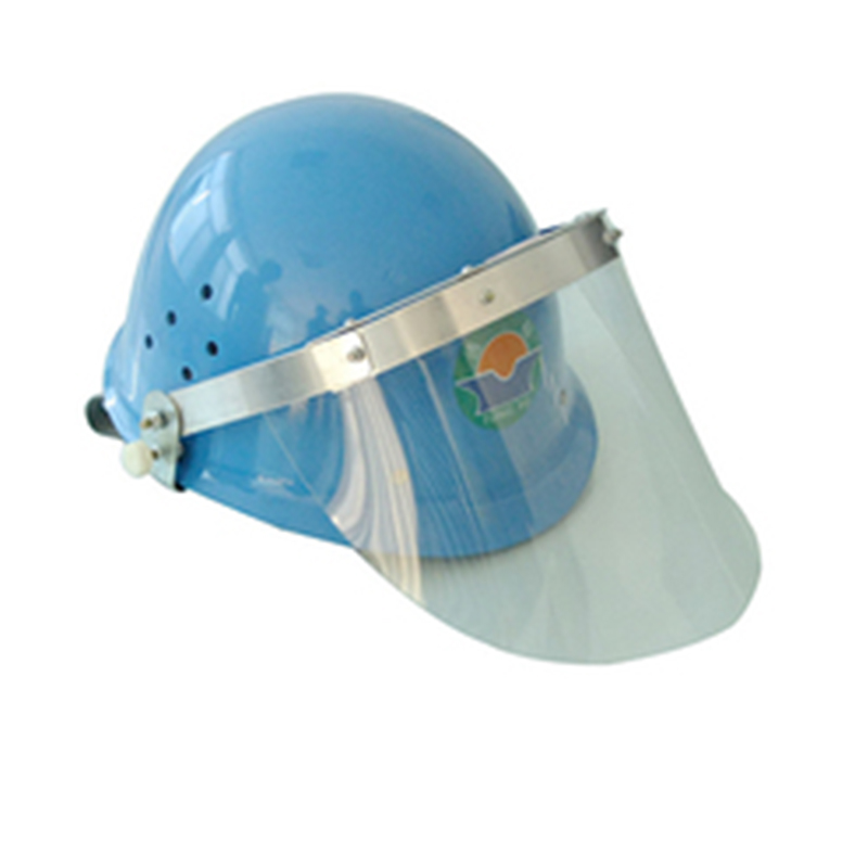 盾牌玻璃钢安全帽加有机面罩图片