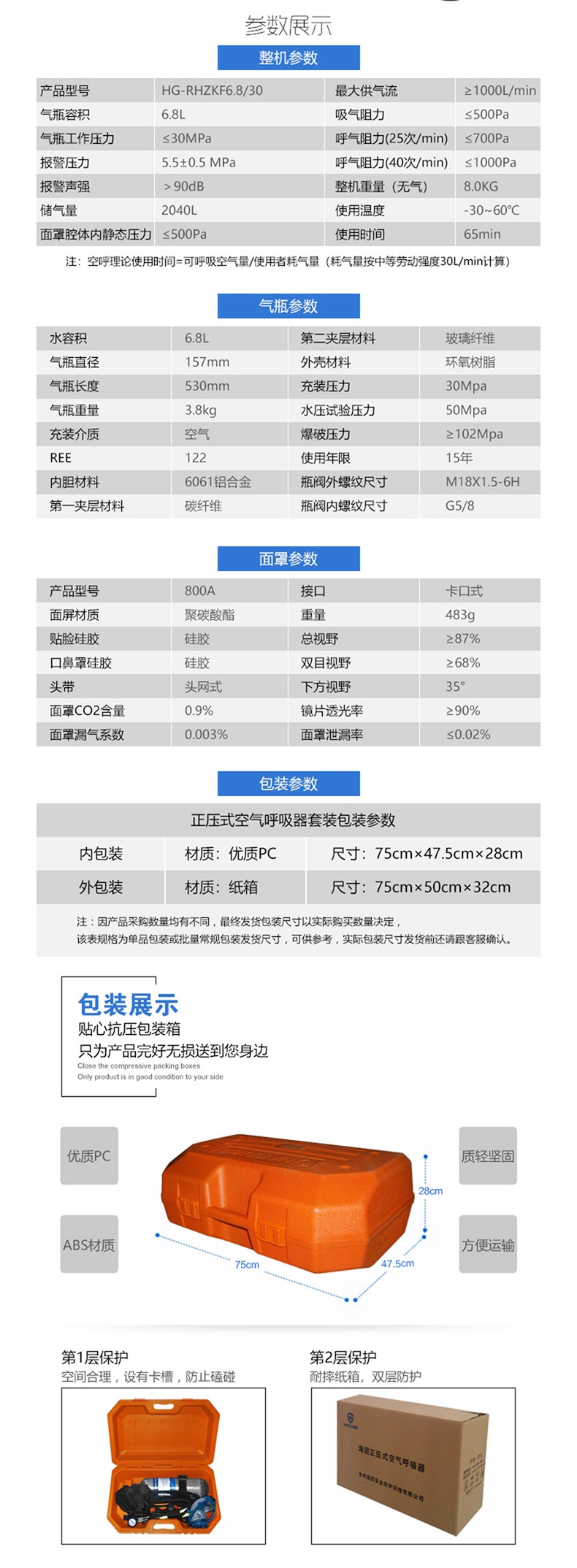 海固RHZKF6.8/30（他救款）正压式空气呼吸器 6.8L他救图片4
