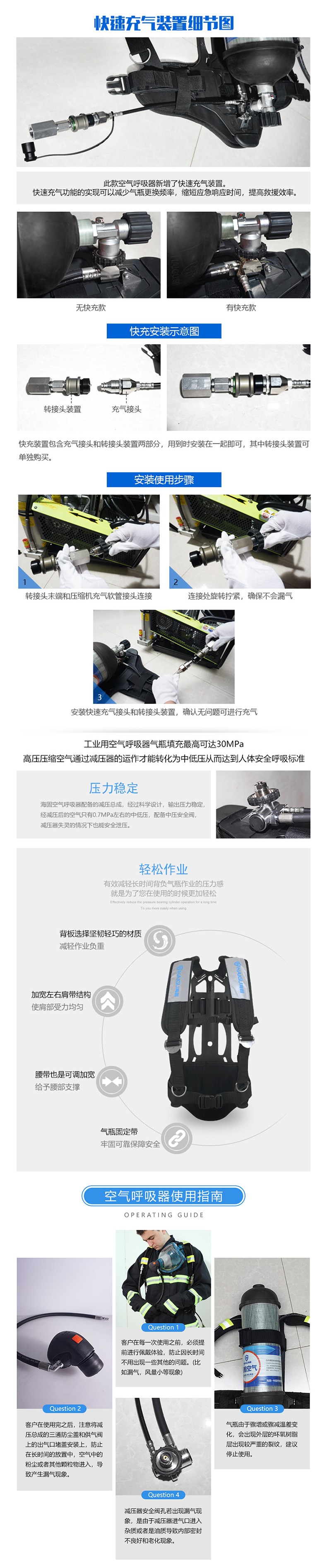 海固RHZKF6.8/30 多功能正压式空气呼吸器 远程通讯+抬头显示+快充装置图片3