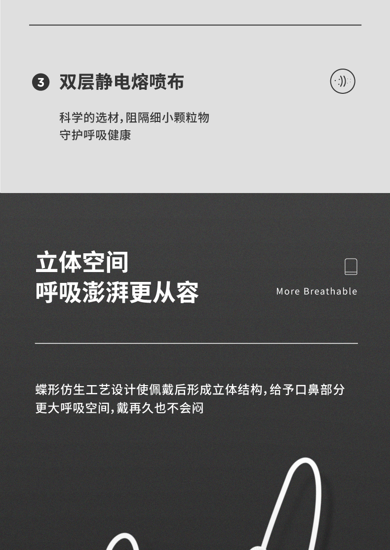 松研韩版柳叶型kf94kn95儿童一次性口罩图3