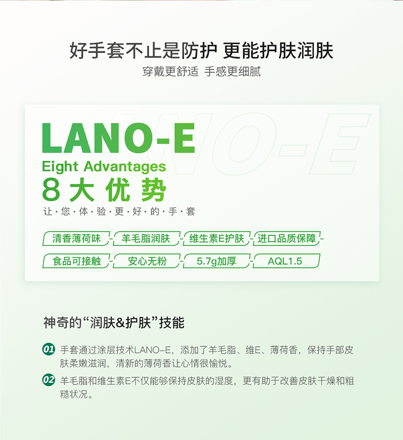 LANON兰浪WD51加厚一次性乳胶手套图片2