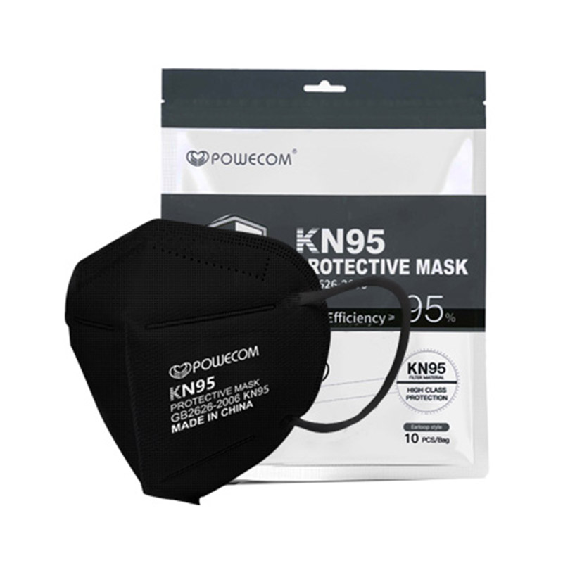 保为康KN95英文黑色款耳带式防尘口罩图片