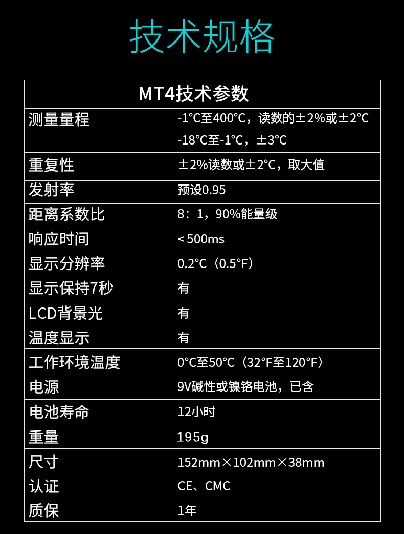 雷泰MT4手持红外测温仪图片2