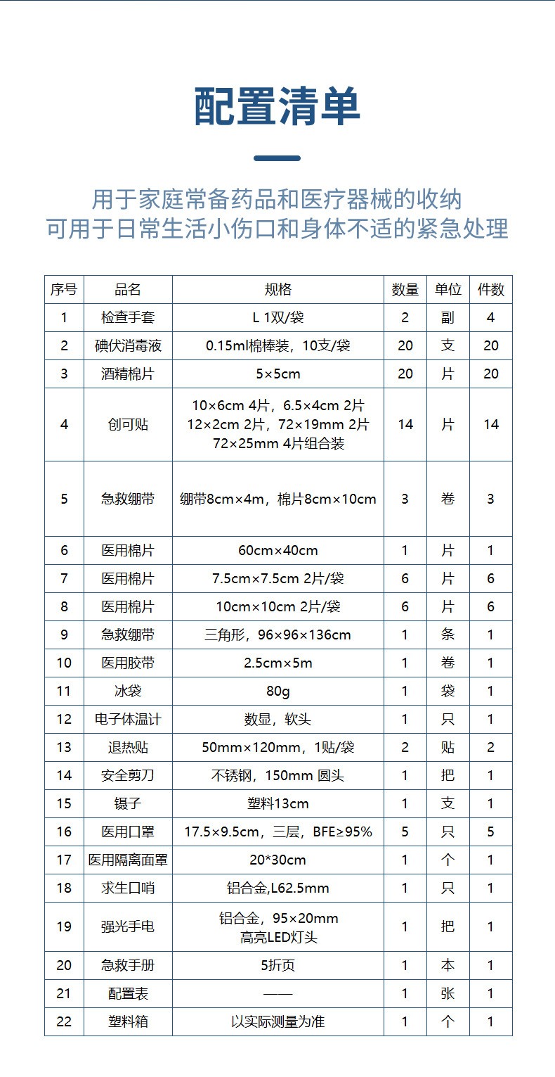 蓝帆医疗BSG003户外旅行急救箱图片4