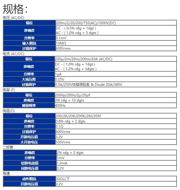 台湾泰仕TES-2732A记忆储存资料多功能电表图片