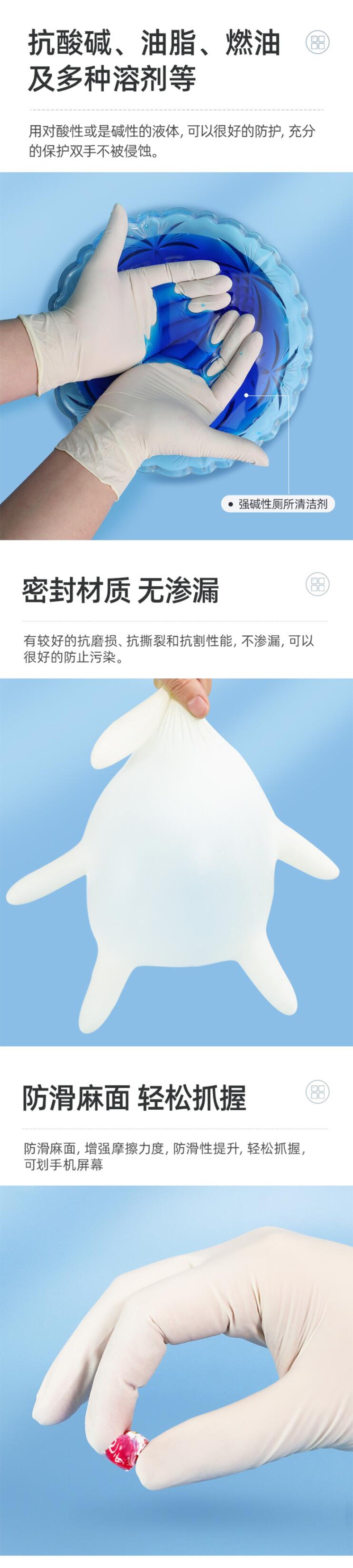 维德医疗100只一次性检查乳胶手套图片3