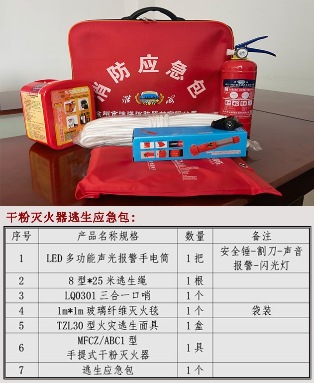 淮海干粉灭火器逃生应急包图片