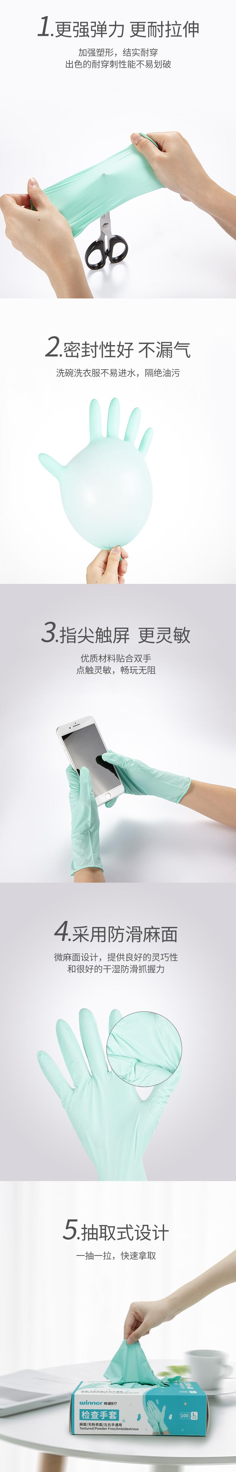 稳健604-007719丁腈医用手套图片3