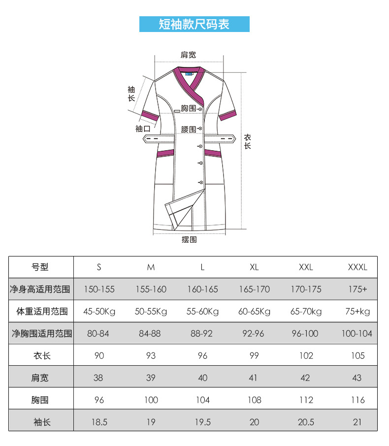 乐倍康NA154短袖护士服图片3