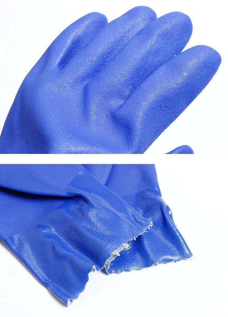 千禧龙516蓝色耐油PVC手套图片2
