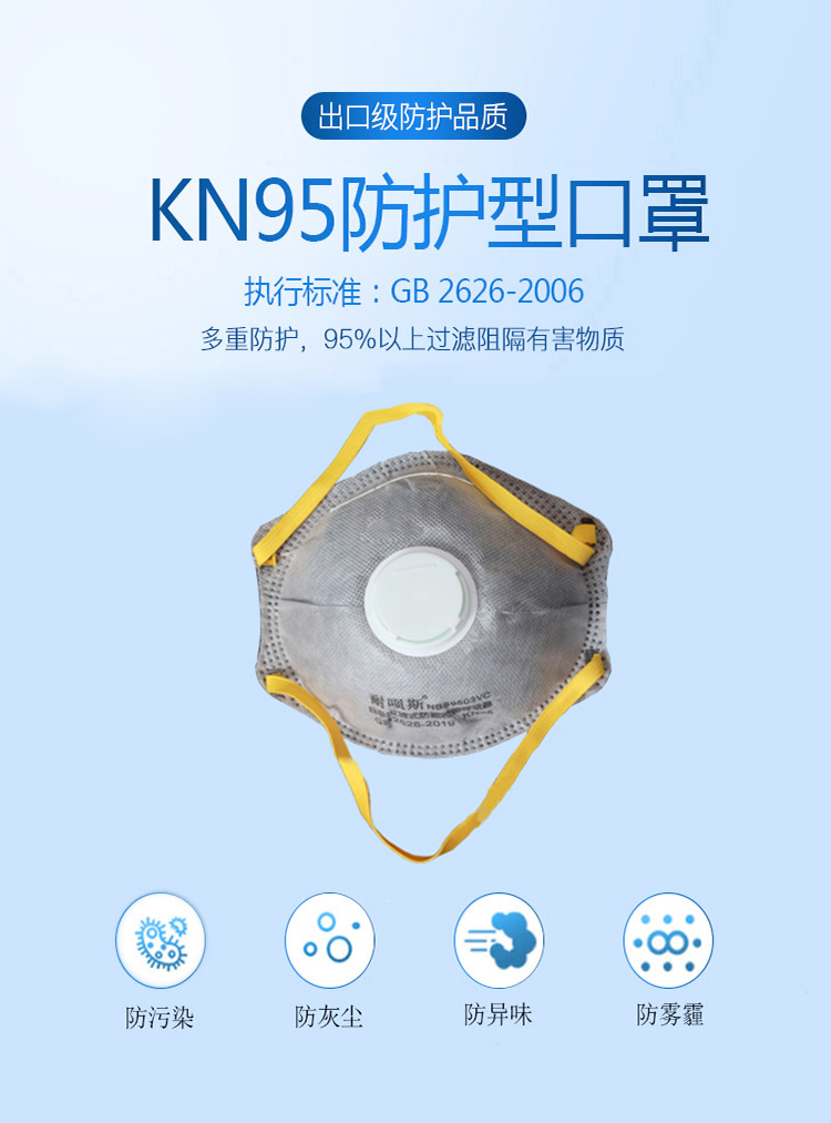 耐呗斯NBS9503VC杯形防尘口罩图片1