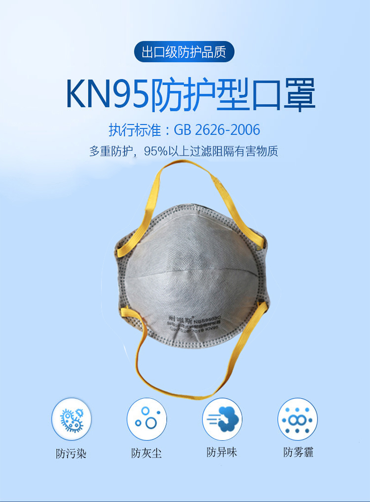 耐呗斯NBS9503C活性炭杯形防尘口罩图片