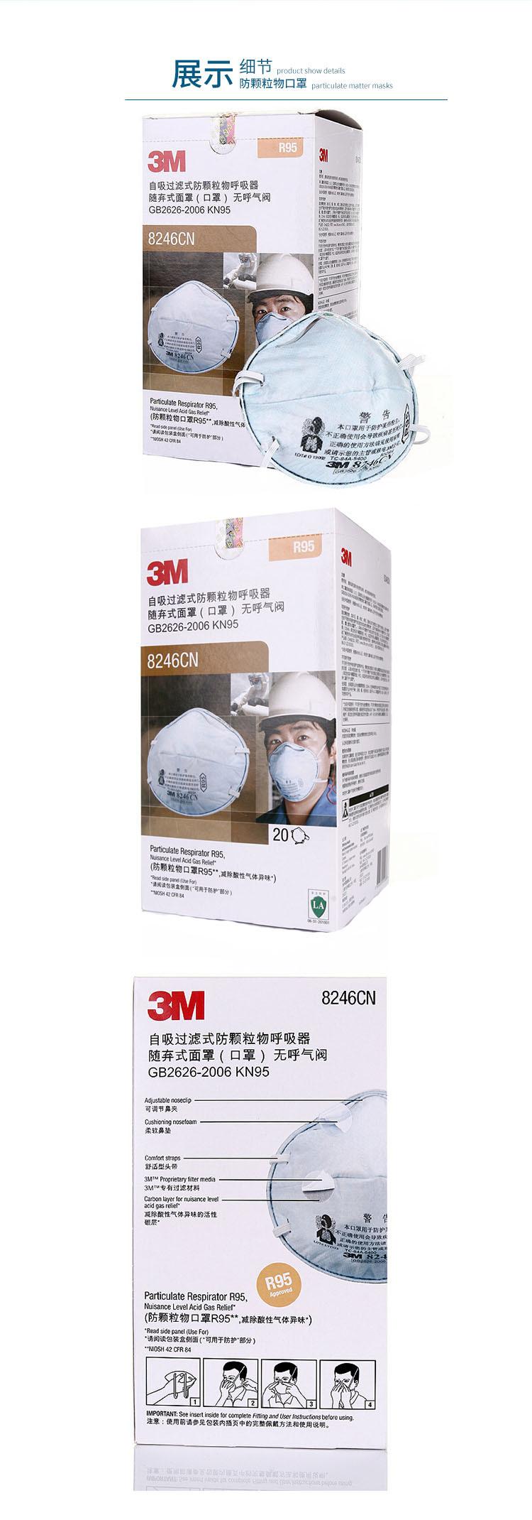 3M8246CN杯型头戴式R95防毒口罩图片4