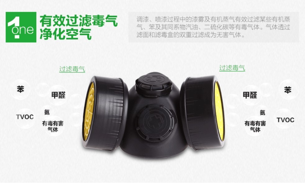蓝鹰NP306橡胶双滤盒半面罩防毒面具图片5