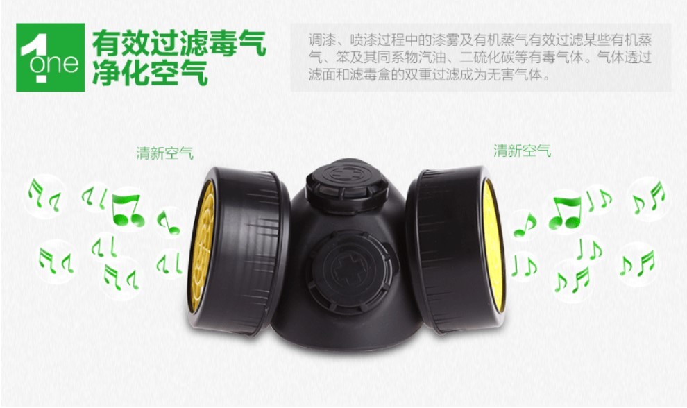 蓝鹰NP306橡胶双滤盒半面罩防毒面具图片6