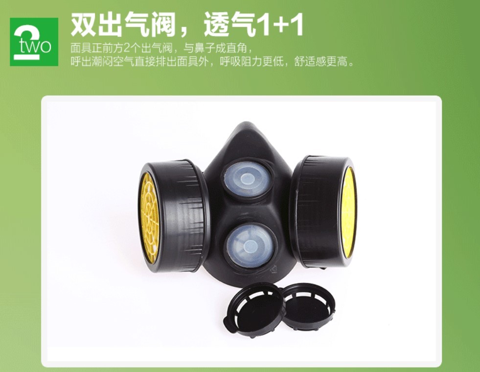 蓝鹰NP306橡胶双滤盒半面罩防毒面具图片7