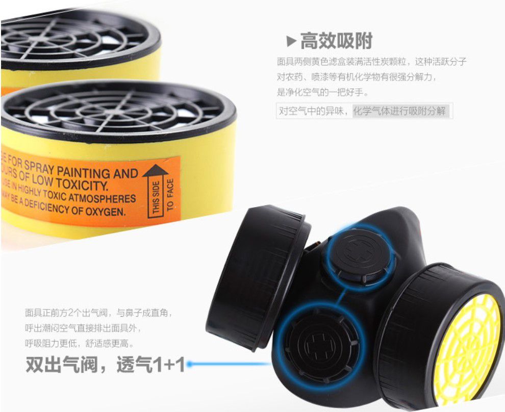 蓝鹰NP306橡胶双滤盒半面罩防毒面具图片10