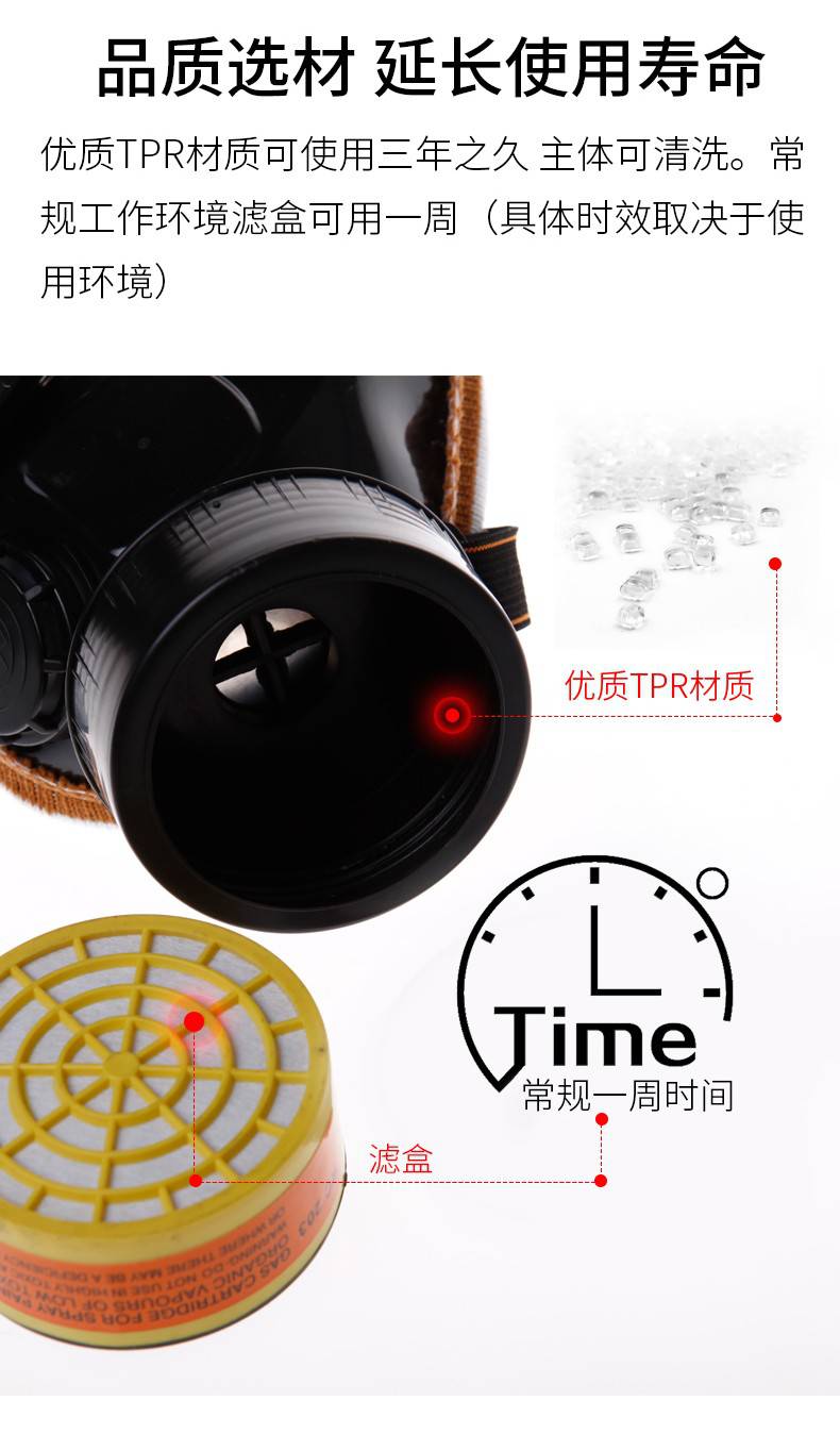 蓝鹰NP306橡胶双滤盒半面罩防毒面具图片13