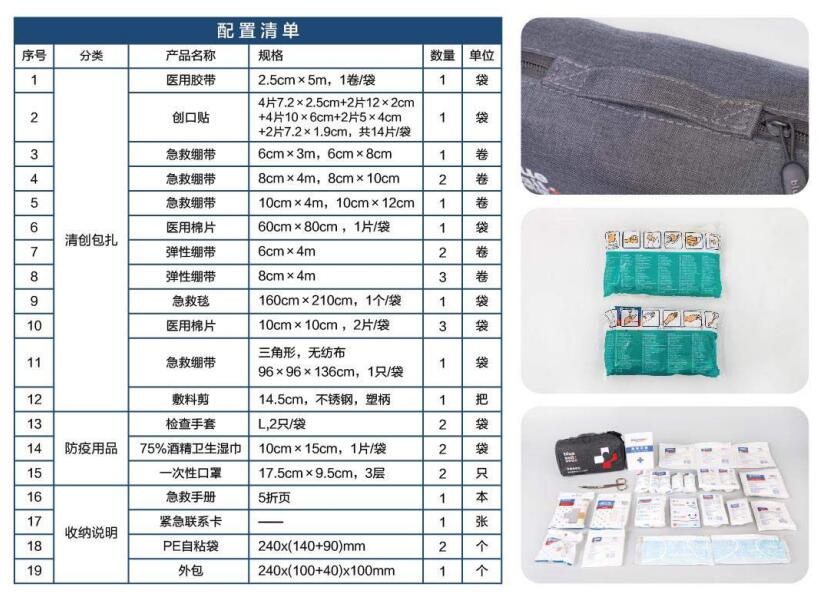 蓝帆医疗CZ-B034紫色车载急救包图片