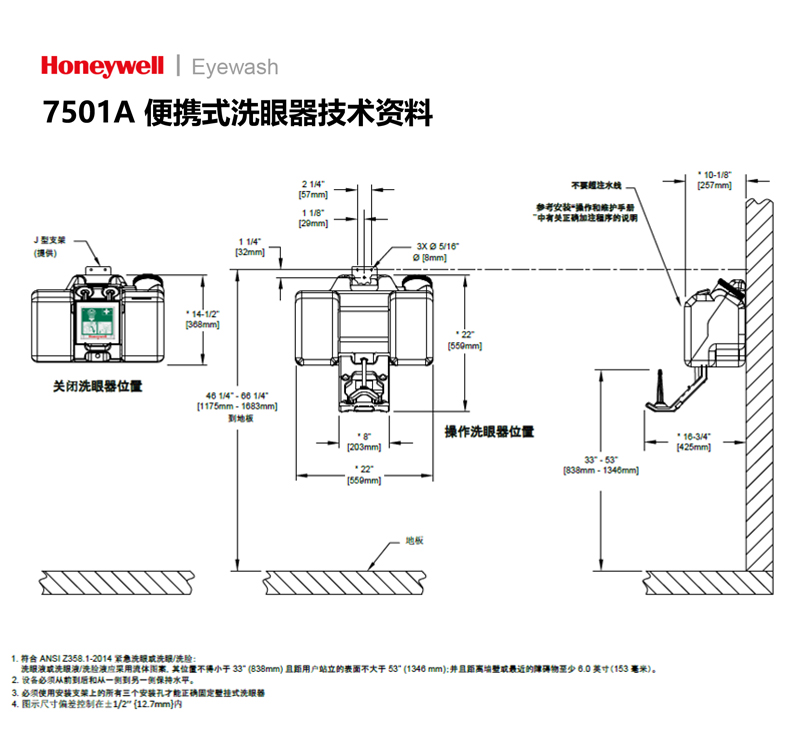 Honeywell霍尼韦尔7501A便携式洗眼器2