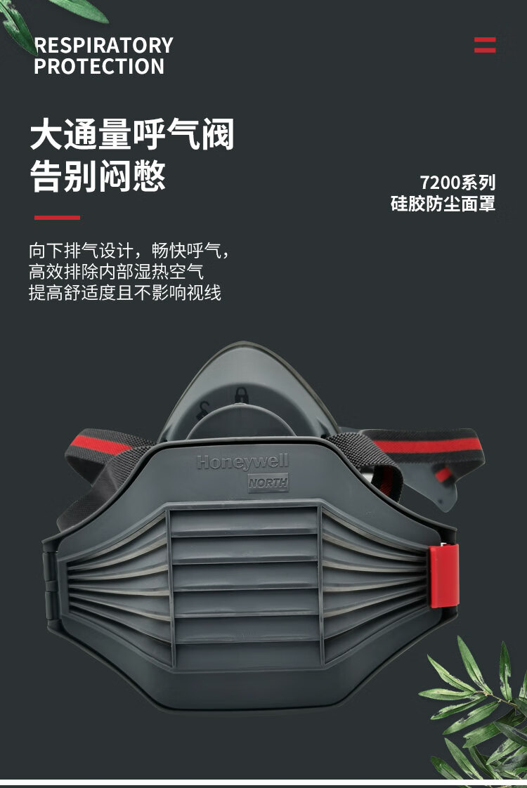 Honeywell霍尼韦尔7200MC硅胶半面罩防尘面具套装9