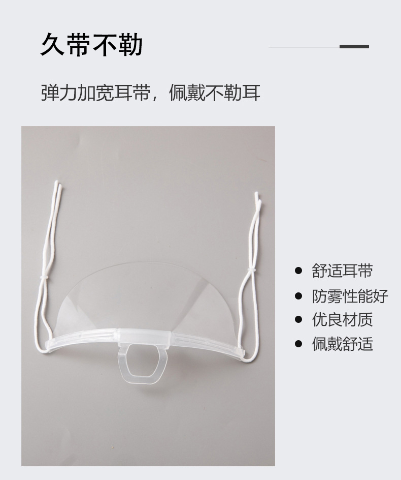 定和餐饮透明口罩防水塑料微笑口罩PS604 6