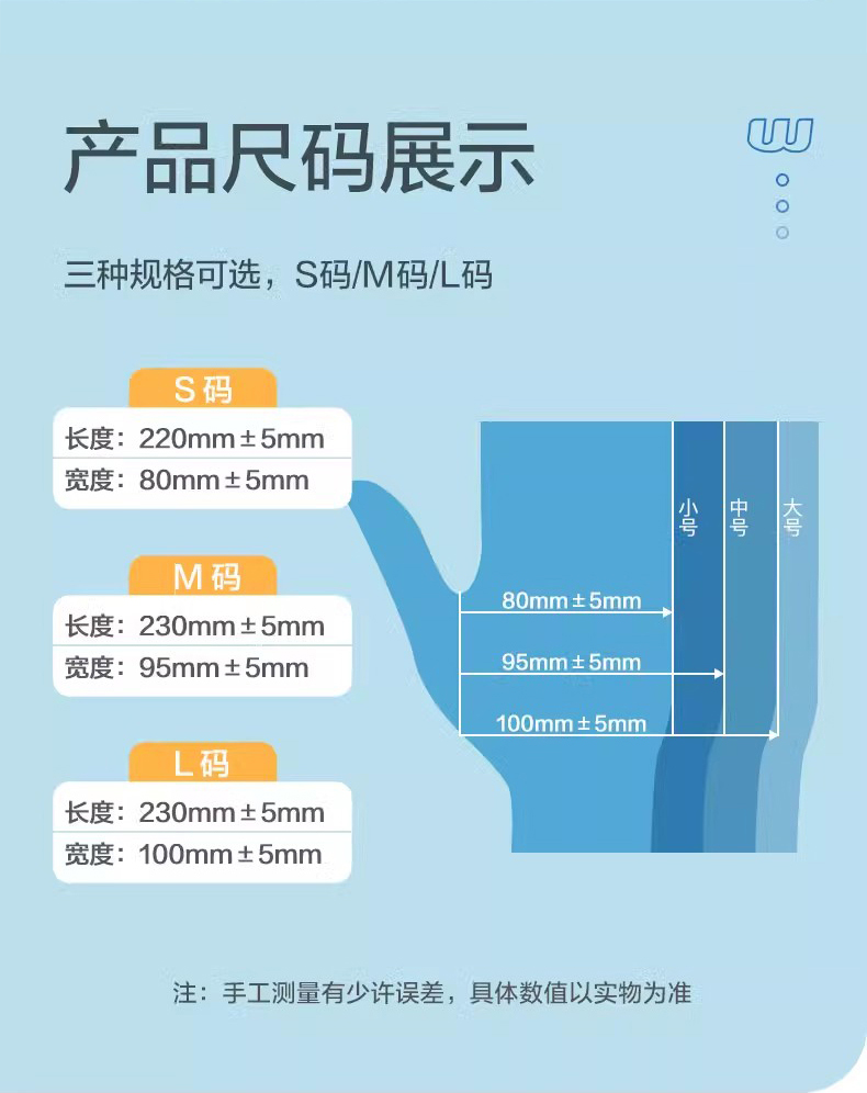 高邦604-010051一次性使用非灭菌医用橡胶检查手套小号S码11