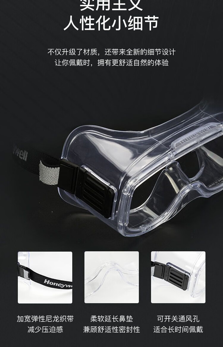 霍尼韦尔200500 LG200A透明防雾护目镜镜片图片10