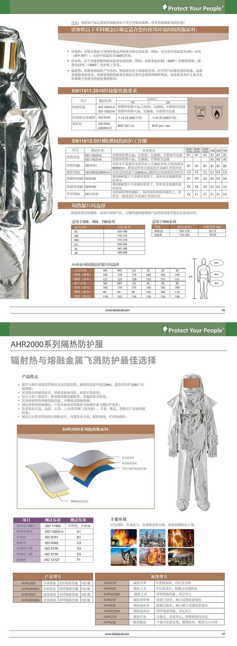 雷克兰AHR2000分体式无背囊隔热服套装图片