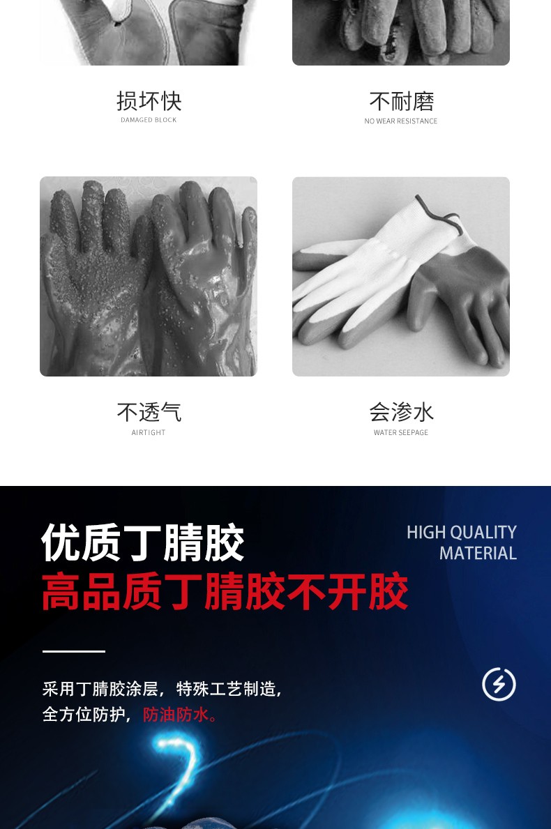 PIP 56-AS323防滑防油加绒加厚丁腈手套图片3