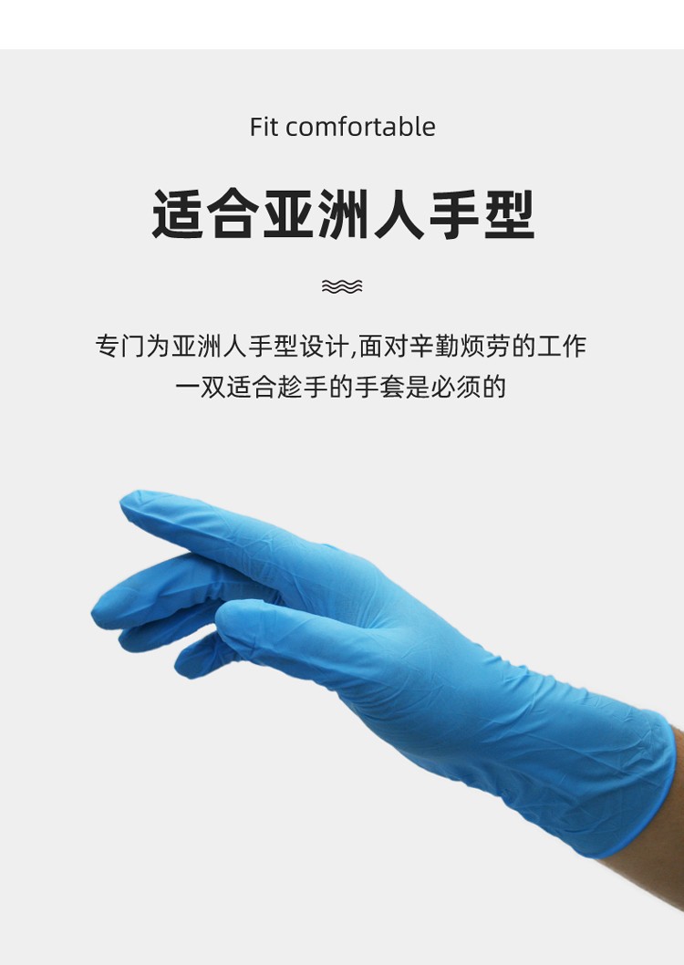 PIP 62-621PF蓝色防滑耐磨一次性乳胶手套图片5