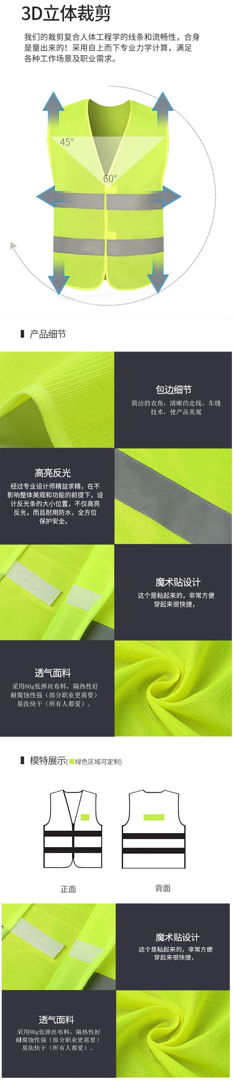 PIP IS900透气涤纶里布反光背心图片