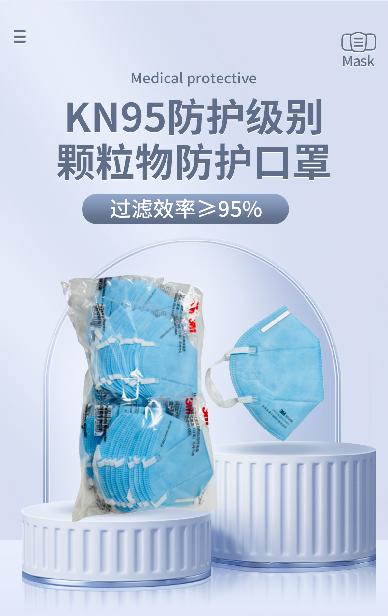 3M9531A KN95口罩耳带式折叠防尘口罩1