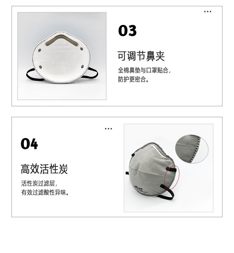 呼享HU980C KP95头戴式活性炭杯型防尘口罩5