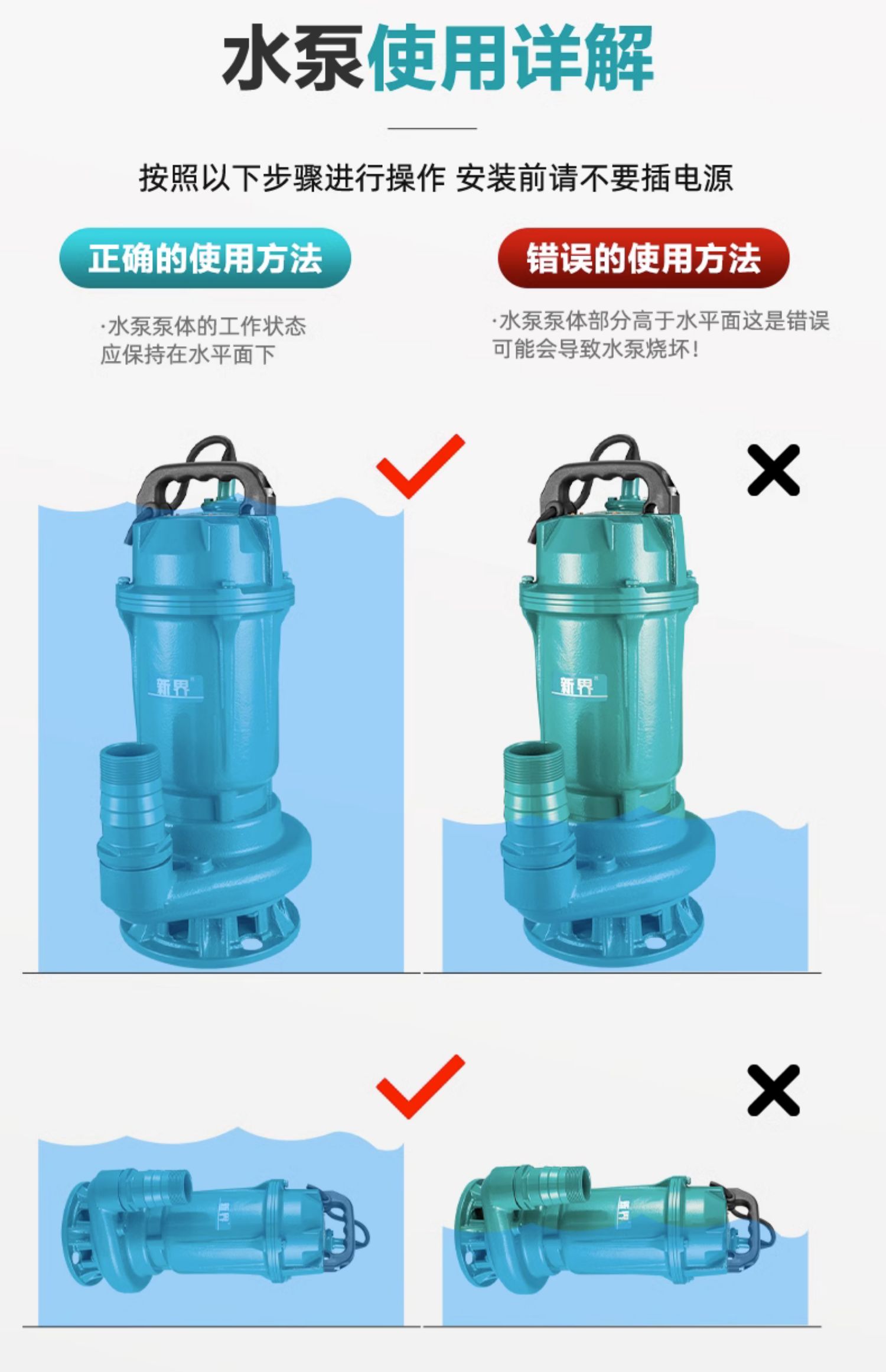 新界220V/380V切割式污水泵排污泵12