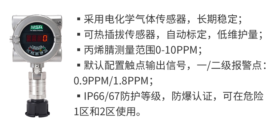梅思安DF-8500 SIL丙烯腈气体探测器新品上市5