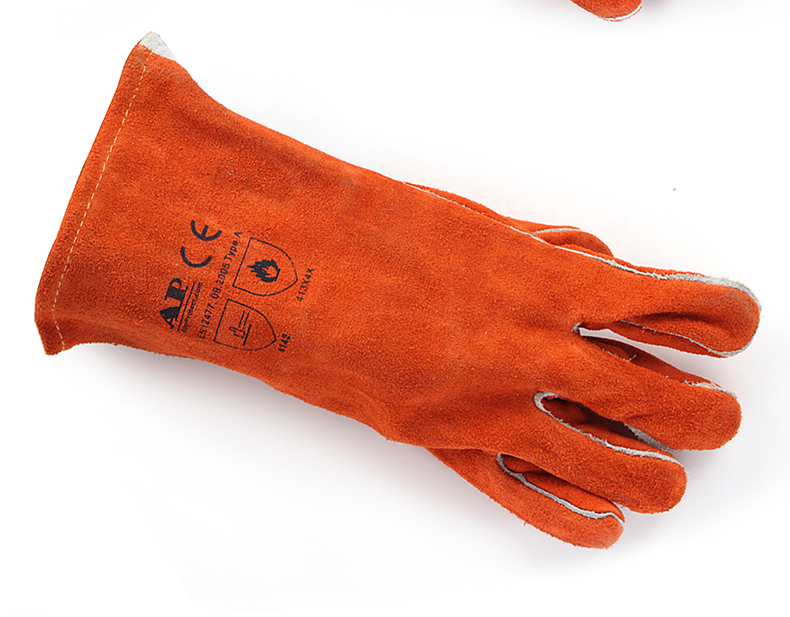 友盟AP-0328锈橙色抗割隔热电焊手套图片5
