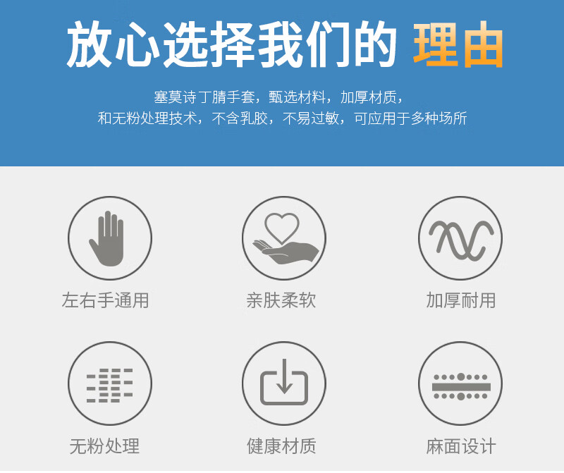 塞莫诗N908BK黑色一次性丁腈手套图片2