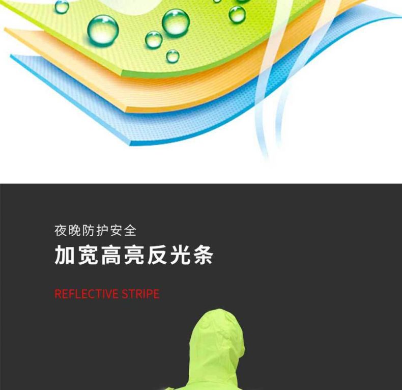 汉盾HD-RAC004 PVC带反光条双层分体雨衣6